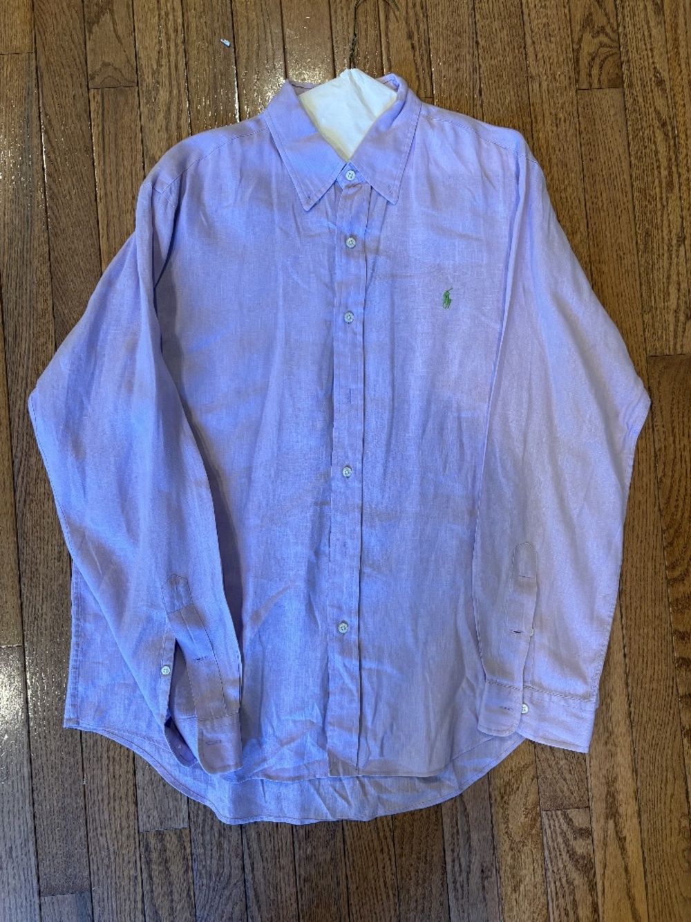 Ralph Lauren Lavender Purple 100% Linen Button Down Shirt Sz L
